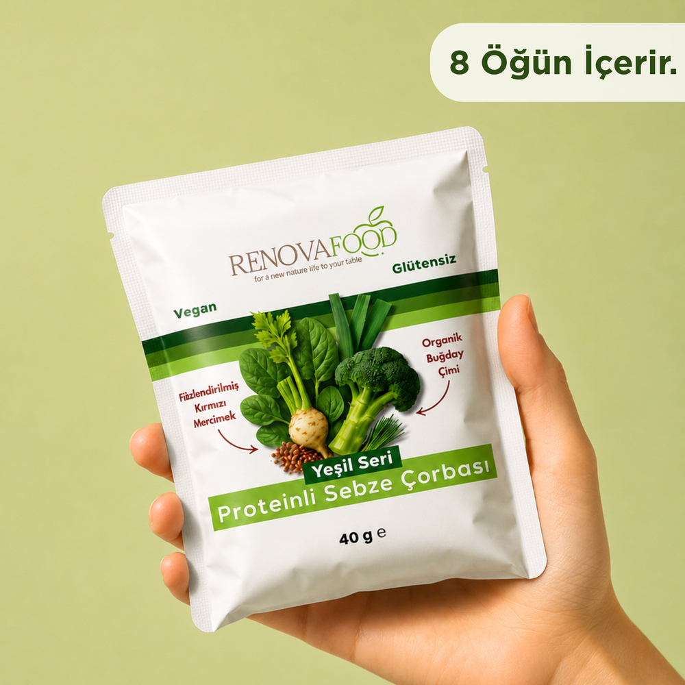 Yeşil Sebzeli Protein ÖğünüYeşil Sebzeli Protein Öğünü | 23g Protein, Katkısız Doğal Tam Öğün | RenovafoodRenovafood