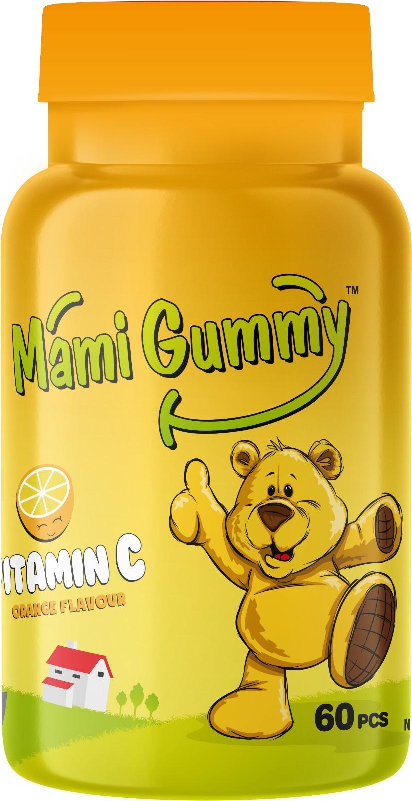 Mami Gummy Kids Gummies C Vitamini İçeren 60 Adet Çiğnenebilir Gummy Jel Portakal Aromalı