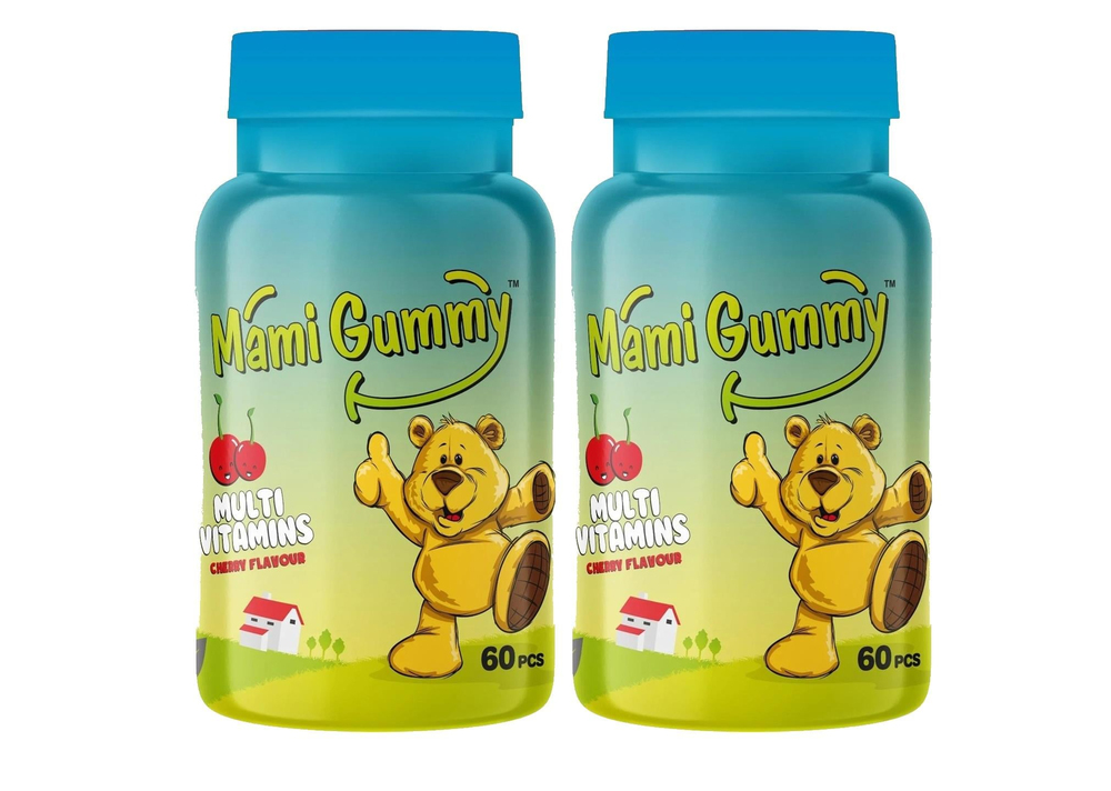 Mami Gummy Kids Gummies Multivitamin 60 Adet Çiğnenebilir Gummy Jel Kiraz Aromalı - 2 Adet
