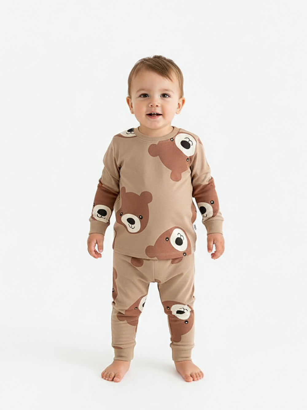 Ayipo Erkek Bebek Pijama Takımı Açık Kahve