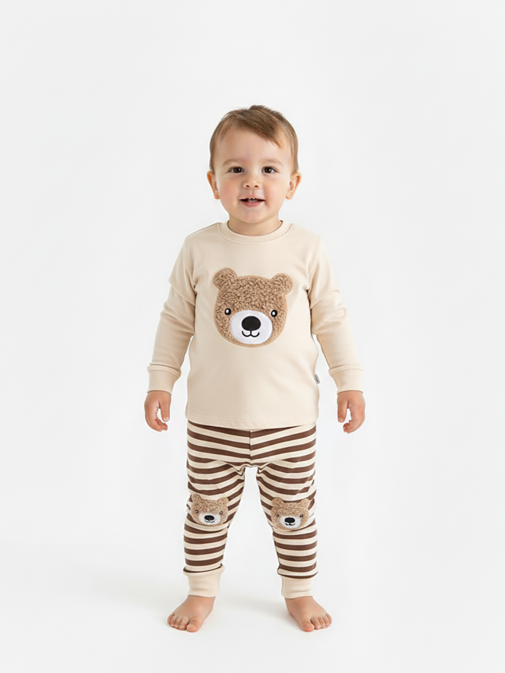 Ayipo Erkek Bebek Pijama Takımı Bej