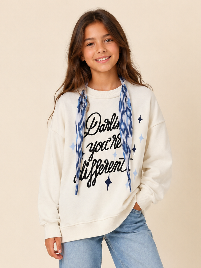 Fularia Kız Çocuk Sweat Ekru