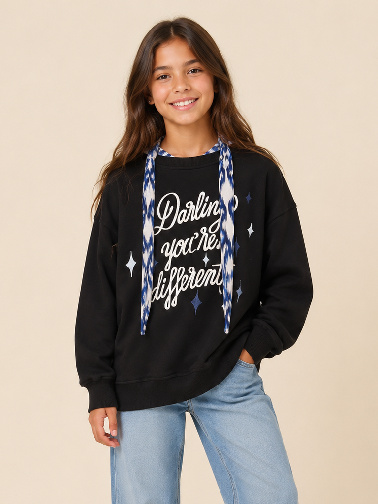 Fularia Kız Çocuk Sweat Siyah