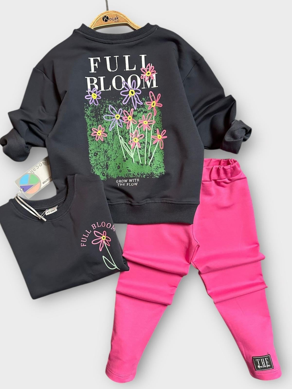Full Bloom Çiçek Baskılı Eşofman Takımı Fuşya