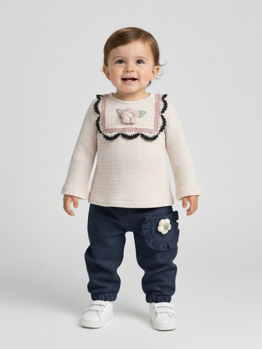 Miniva Kız Bebek Takımı Mavi
