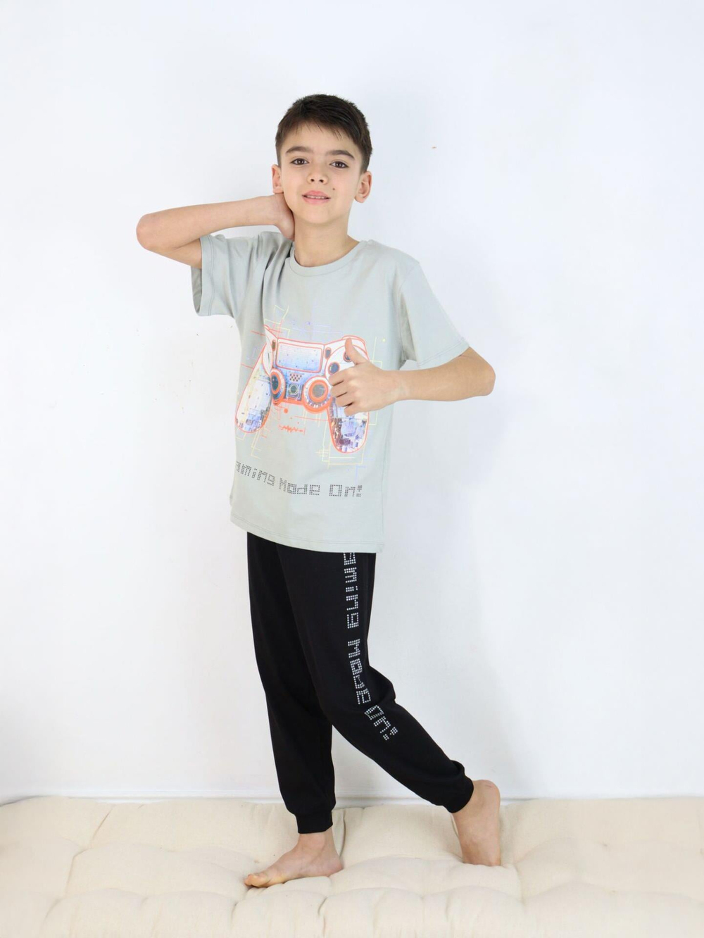 Oyun Konsolu Çocuk Pijama Takımı Yeşil