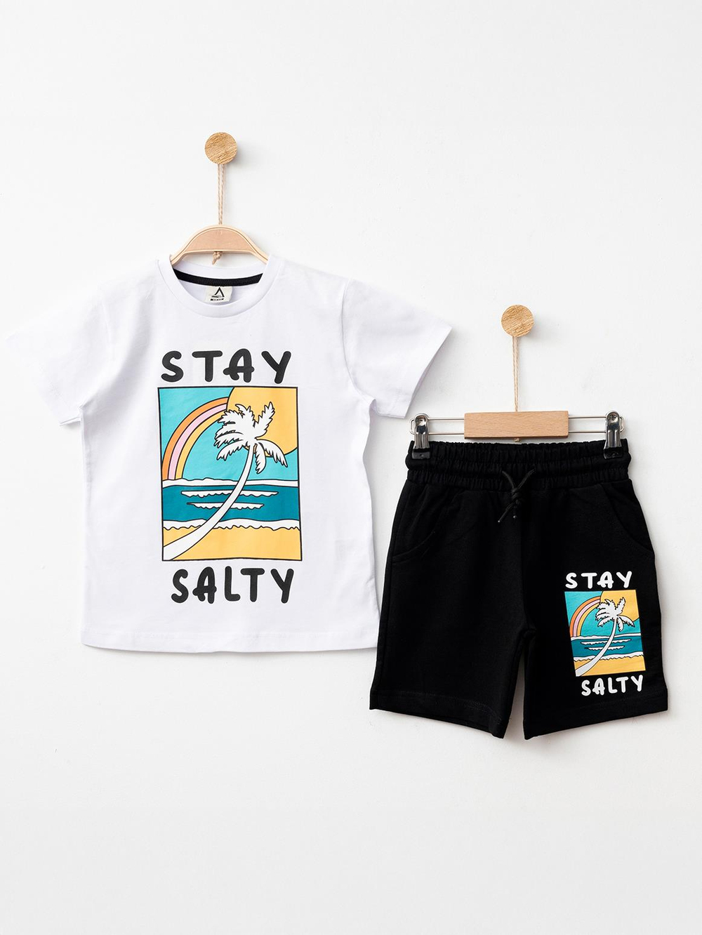 Stay Salty Erkek Çocuk Yazlık Takım Beyaz