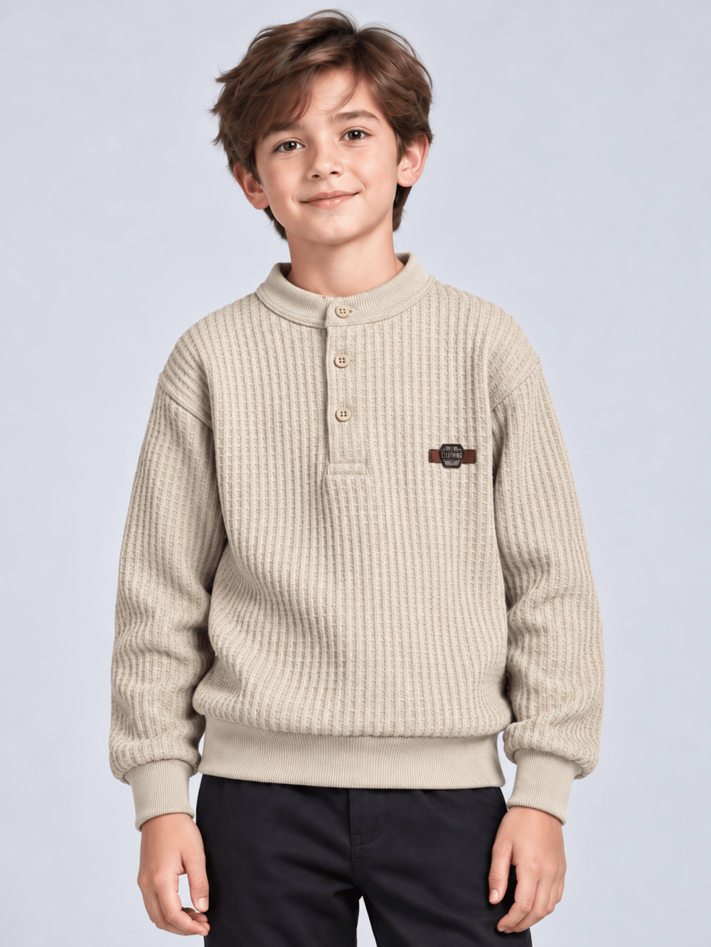 Taron Erkek Çocuk Sweatshirt Bej