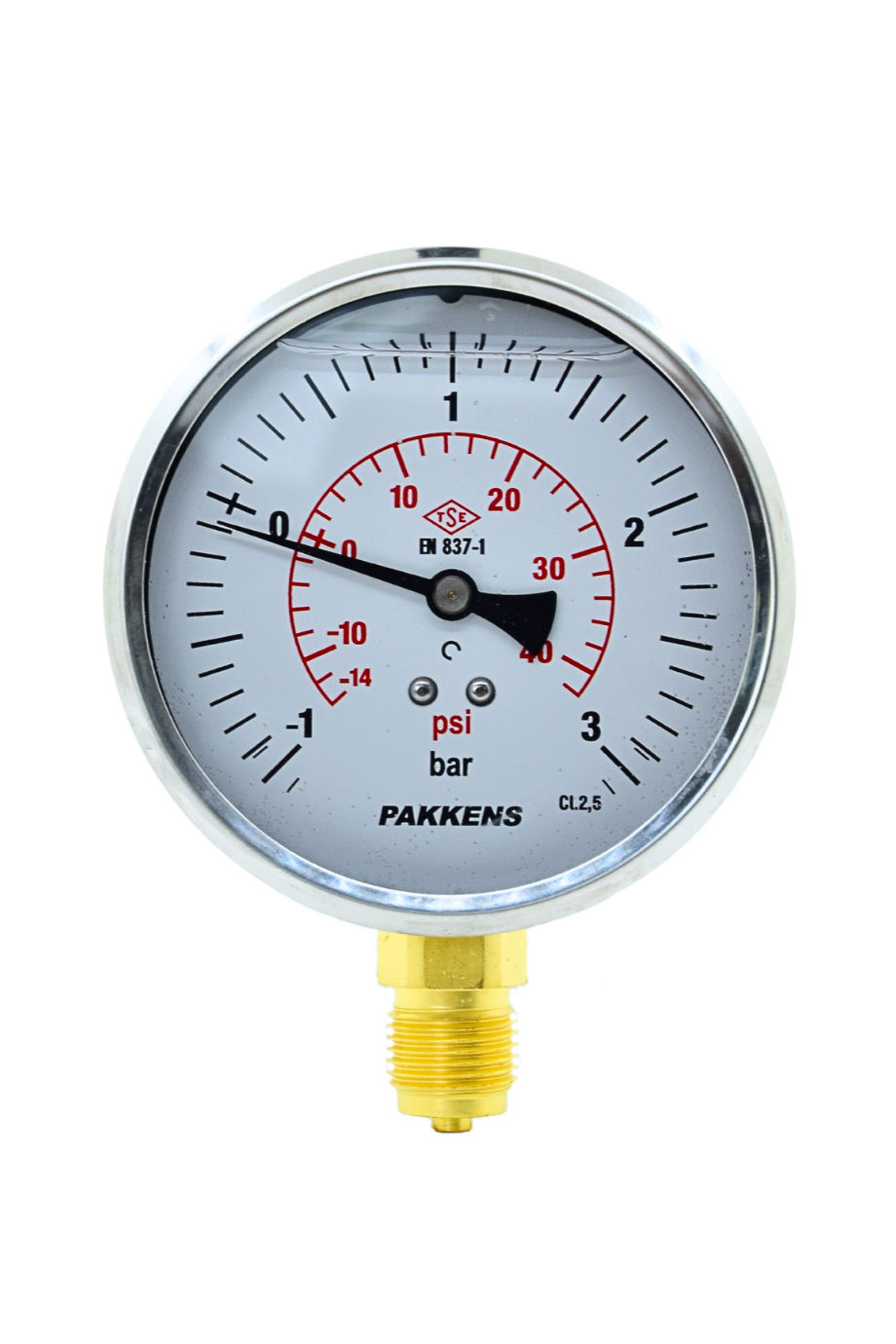 PAKKENS VAKUMETRE Q100 -1/+3 BAR ALT.BAĞ.GLİS.