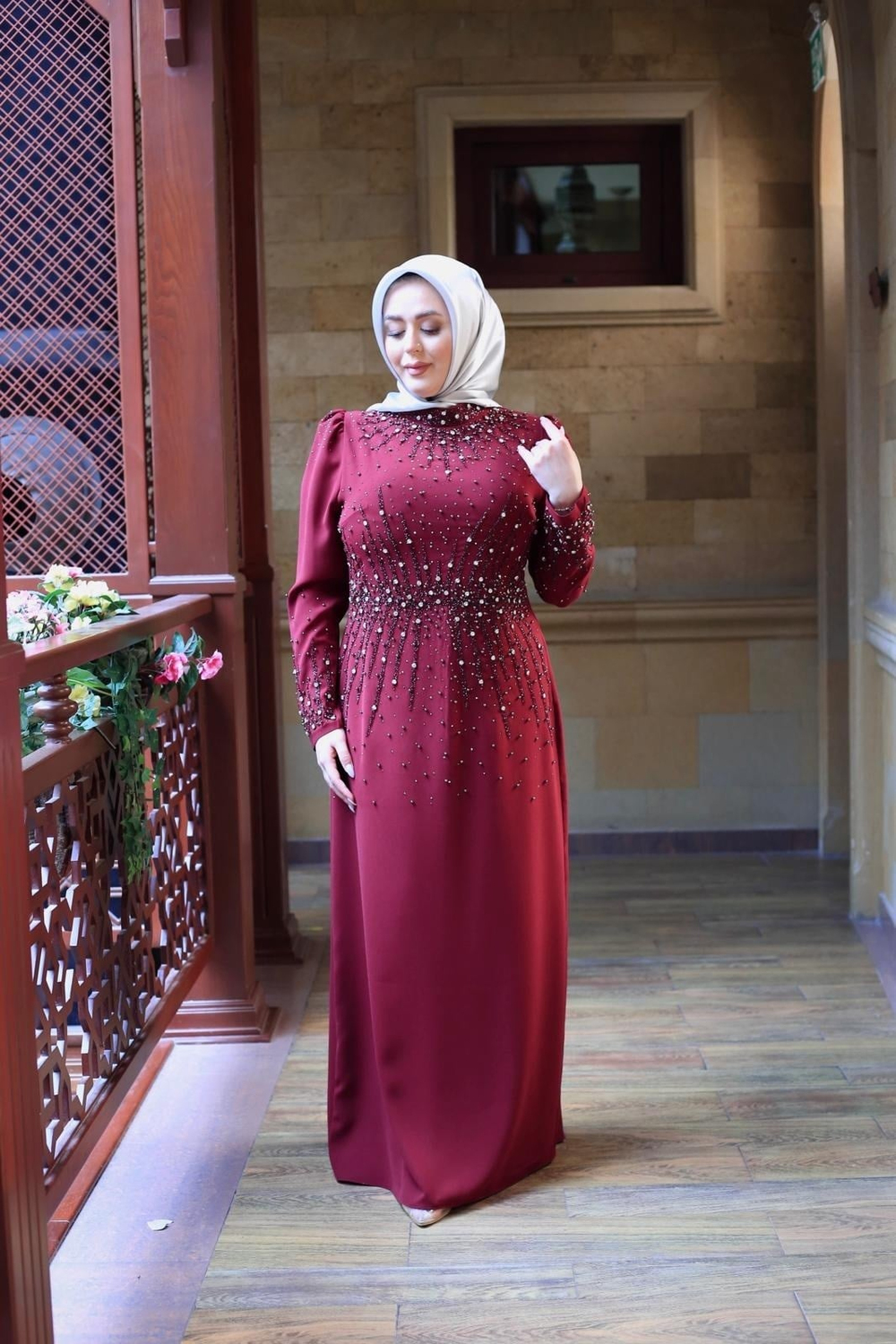 0024 KOD TAŞLI ABİYE ELBİSE