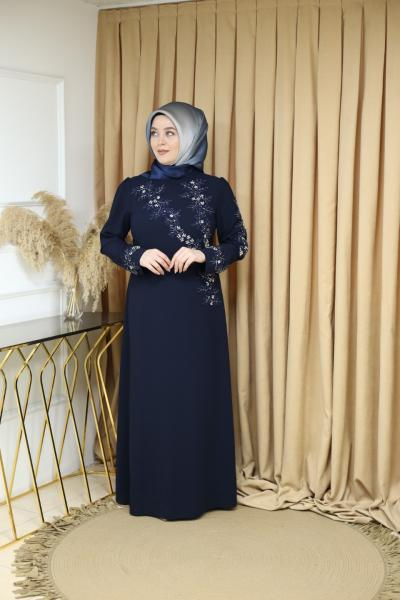 1680 CODE GUIPURE DETAILED DRESS