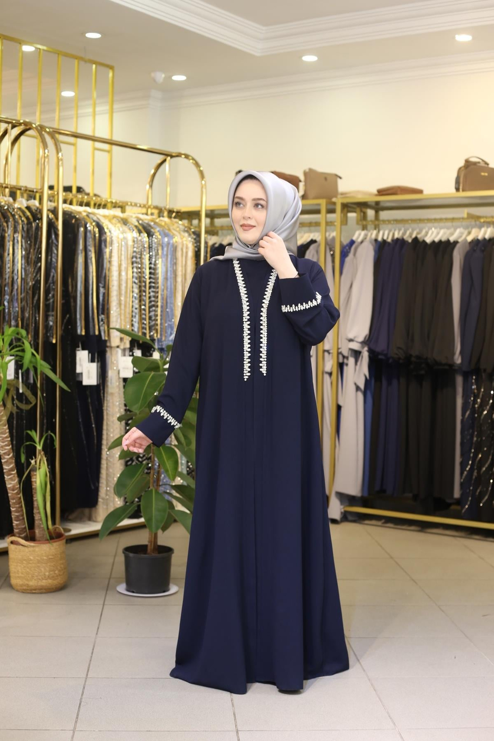 KOLLARI KRİSTAL TAŞLI ABAYA TAKIM 2003 KOD