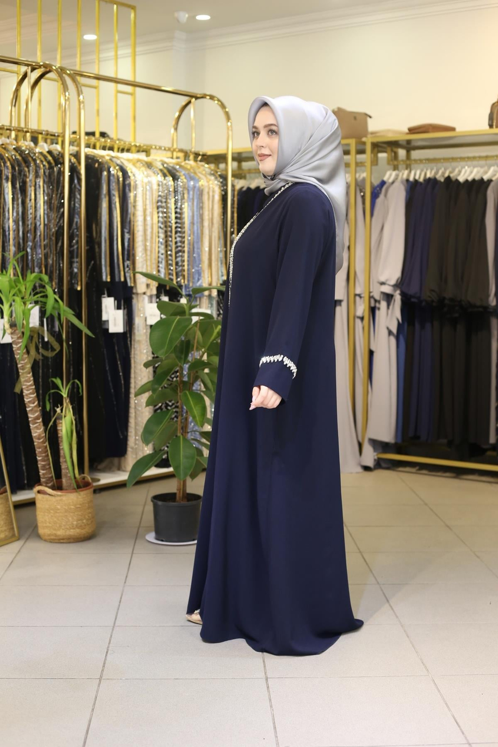 KOLLARI KRİSTAL TAŞLI ABAYA TAKIM 2003 KOD