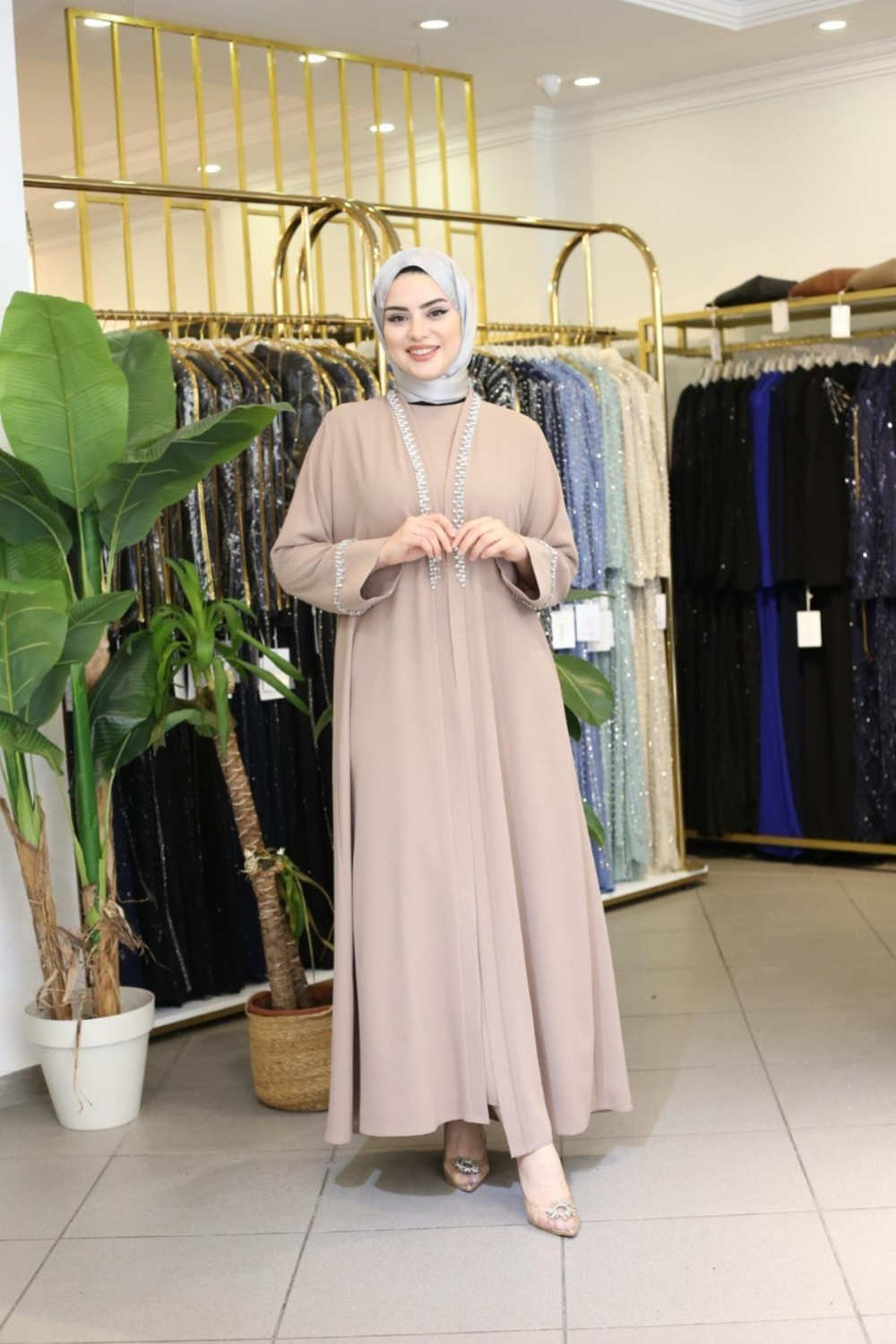 2003 CODE SLEEVES CRYSTAL STONES ABAYA SUIT
