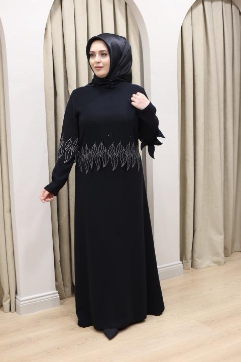 25074 CODE YAPRAK DESEN ELBİSE