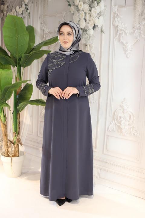 2512 CODE ABAYA EN PIERRE À COL ROND