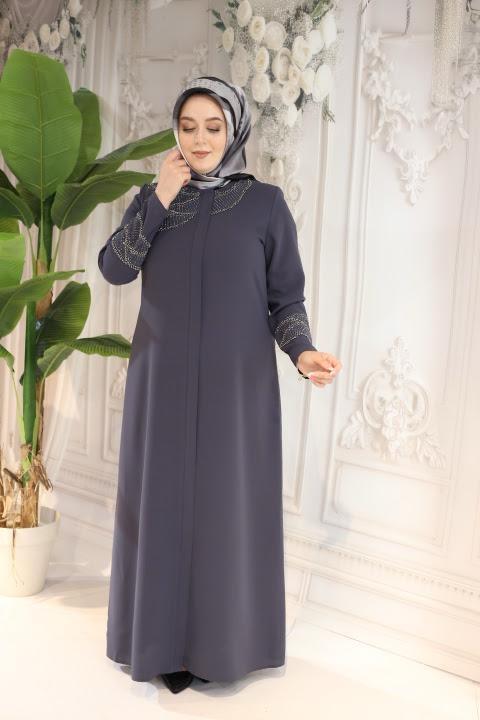 2512 CODE ABAYA EN PIERRE À COL ROND