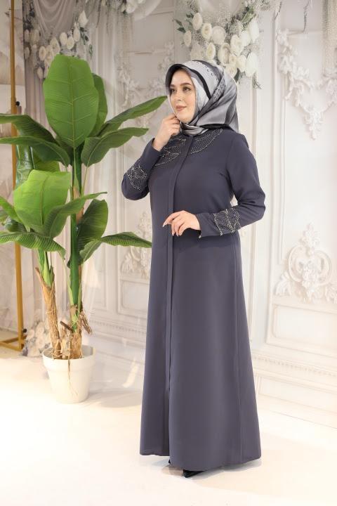 2512 CODE ABAYA EN PIERRE À COL ROND