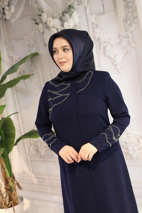 2512 CODE ABAYA EN PIERRE À COL ROND