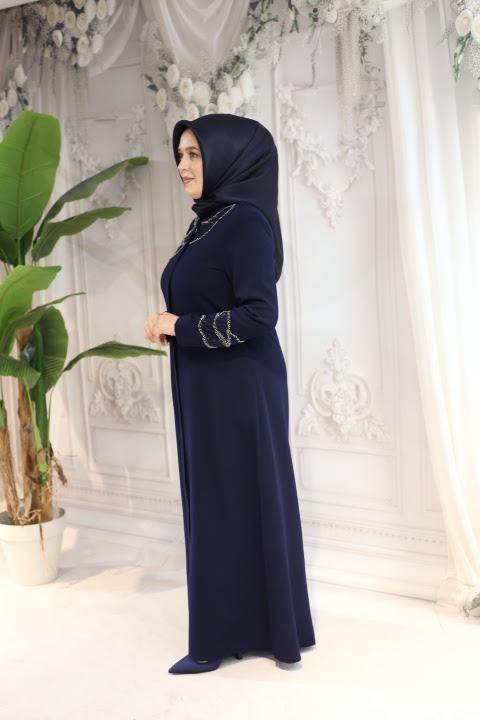 2512 CODE ABAYA EN PIERRE À COL ROND
