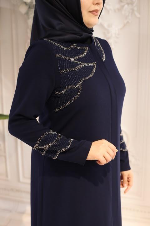 2512 CODE ABAYA EN PIERRE À COL ROND