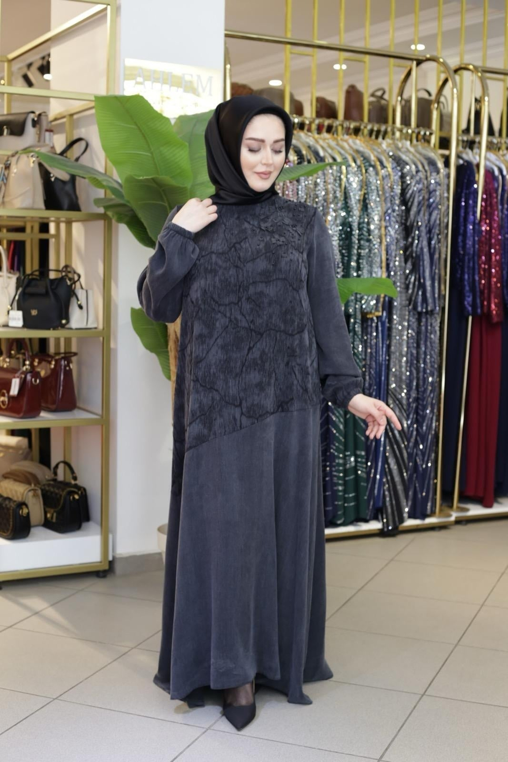 2678 KOD KUPRA VALONLU ELBİSE