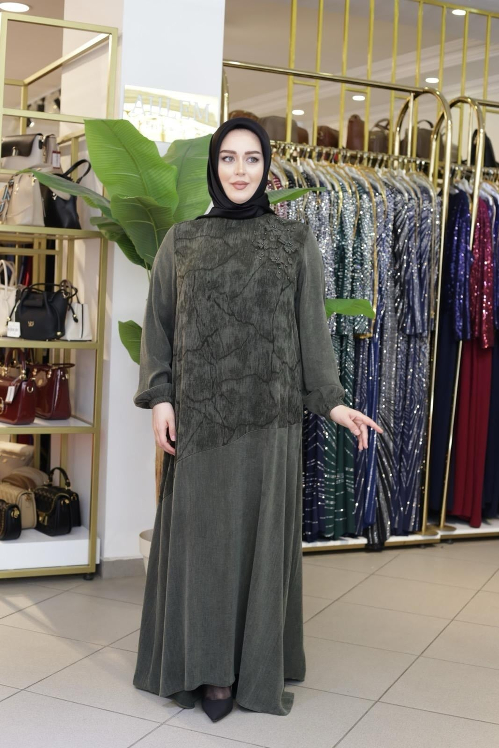 2678 KOD KUPRA VALONLU ELBİSE