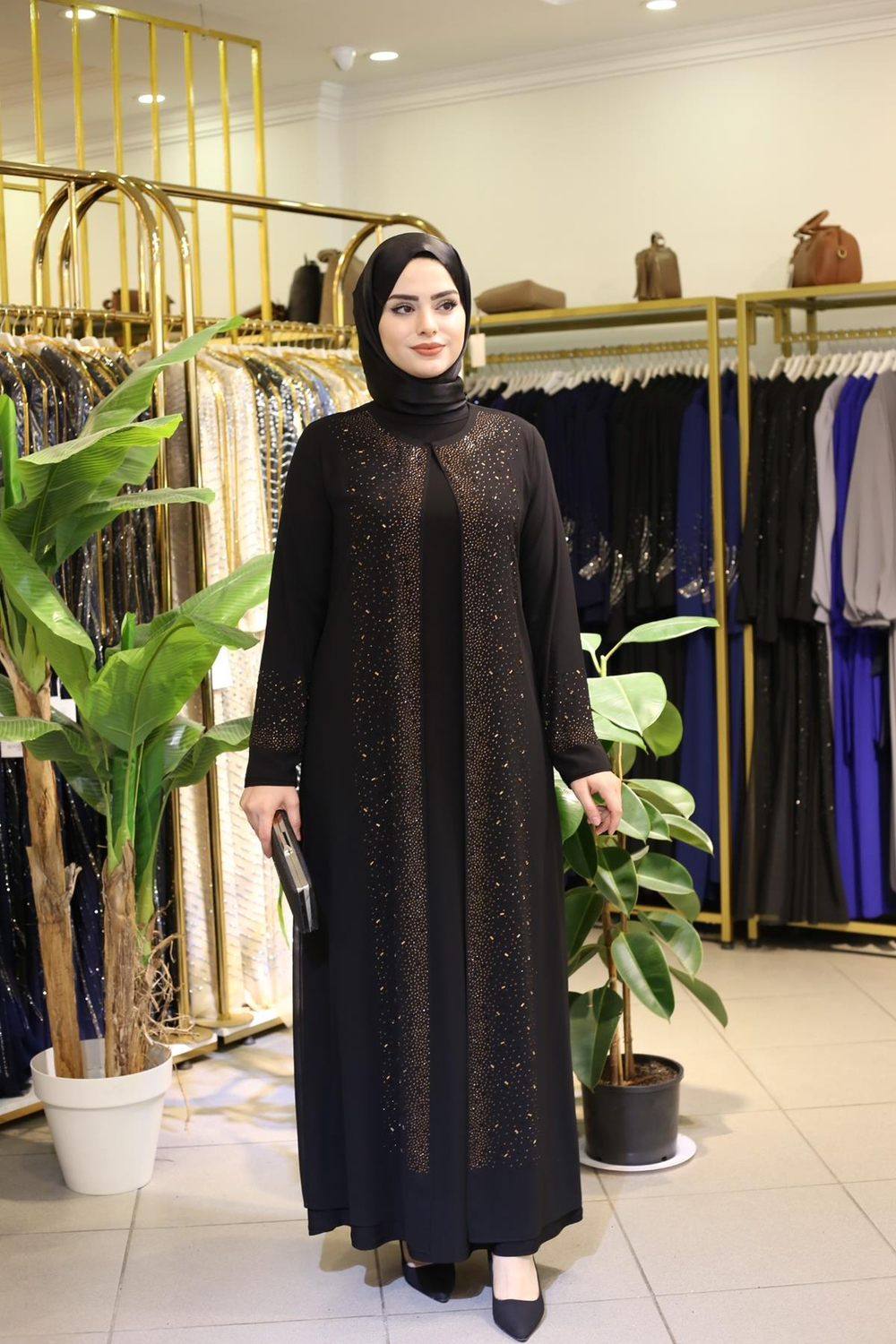 3133 بدلة عباية من الترتر المصبوب كود 3133