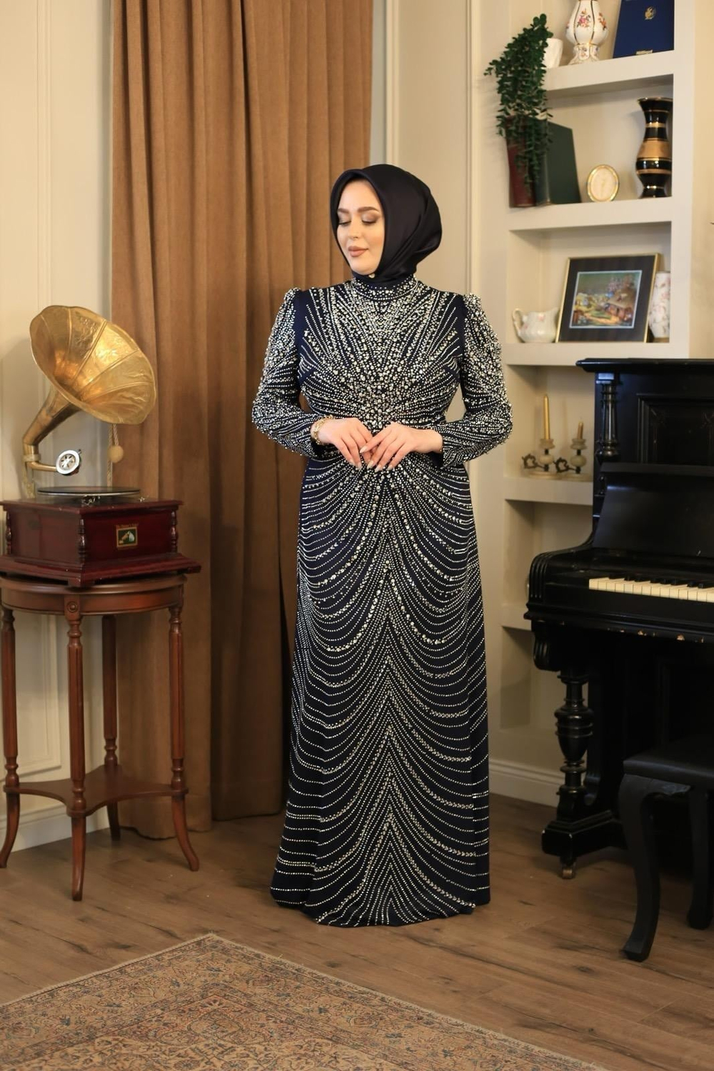 3156 CODE STONE PRINTED EVENING DRESS