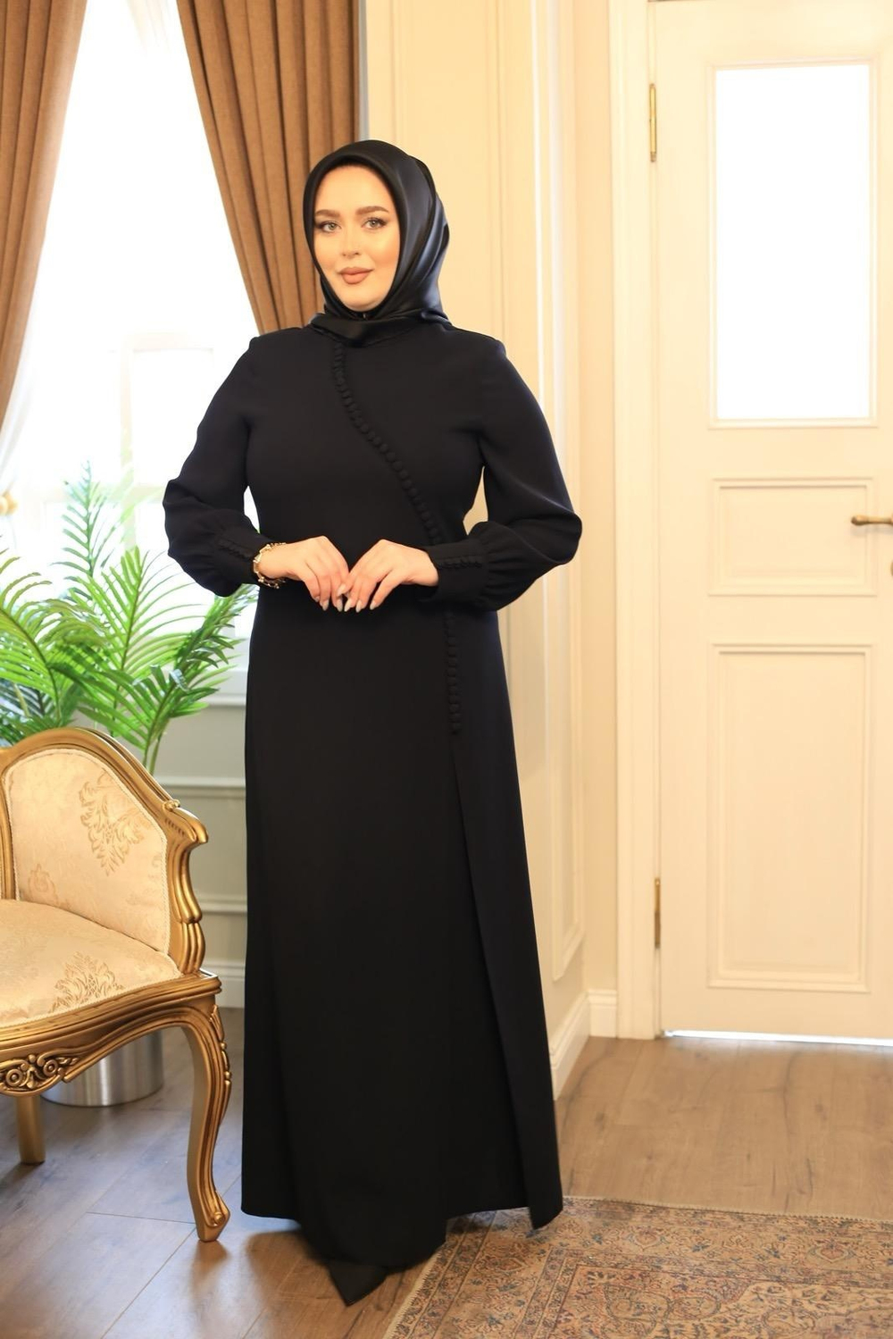 DÜĞME DETAYLI ELBİSE 3543-1 KOD