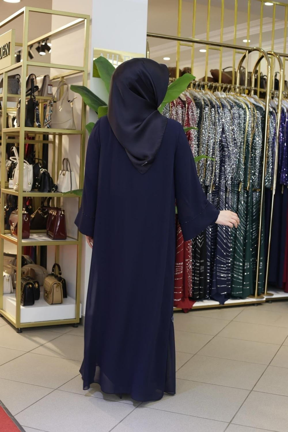 3569 KOD ŞİFON ABAYA TAKIM