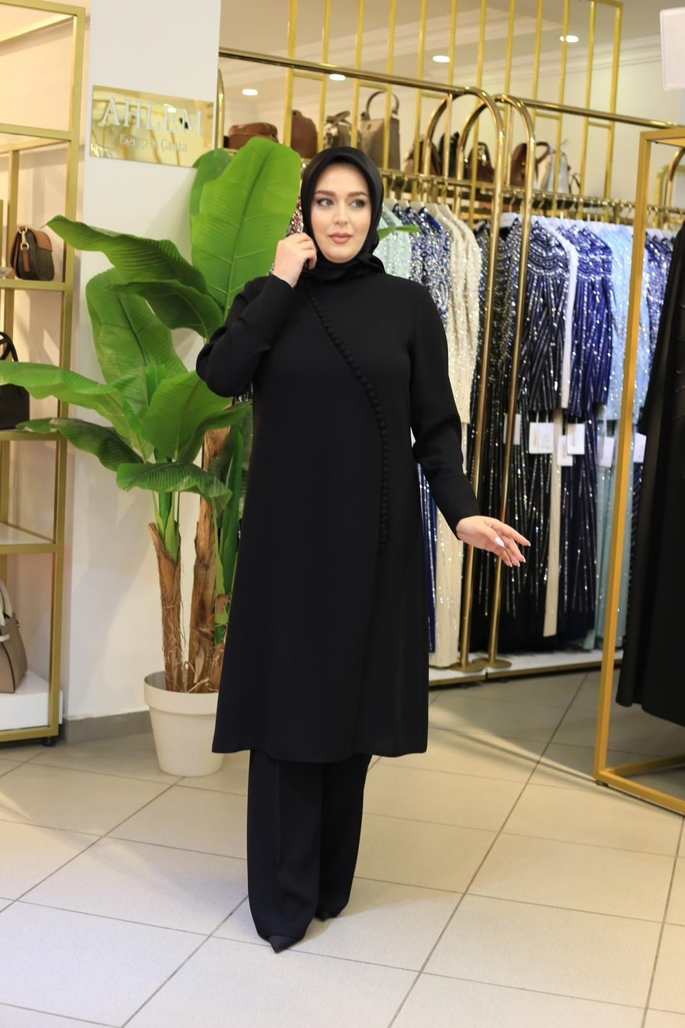 3570 KOD DÜĞME DETAYLI PANTOLONLU TAKIM