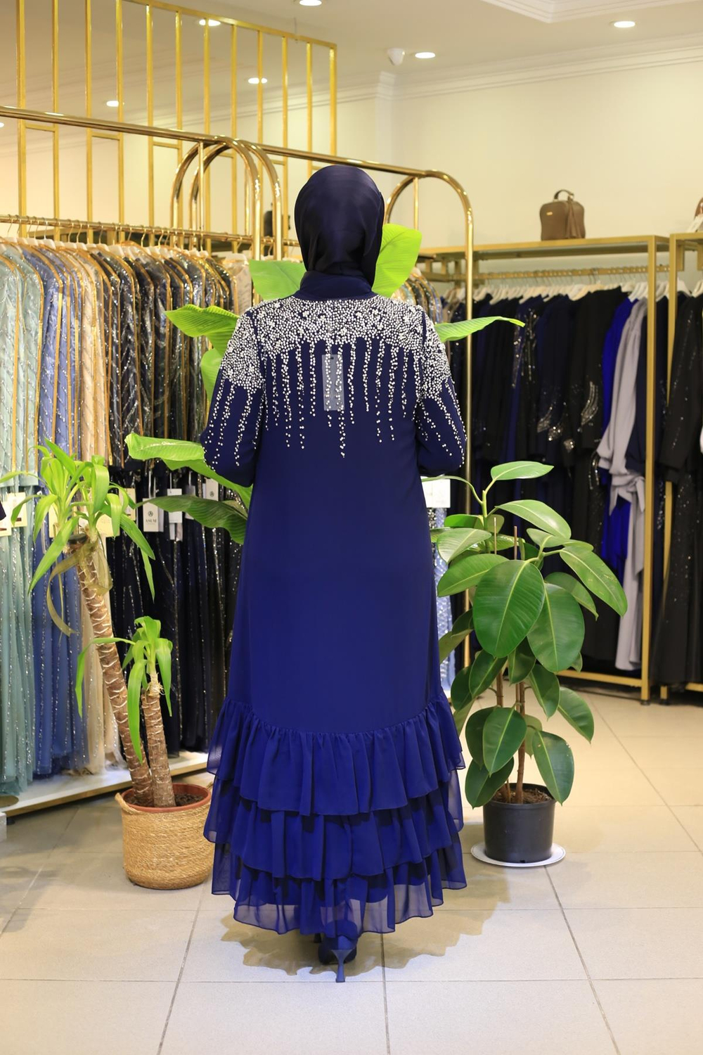 5128 CODE COMBINAISON ABAYA EN PIERRE BLANCHE