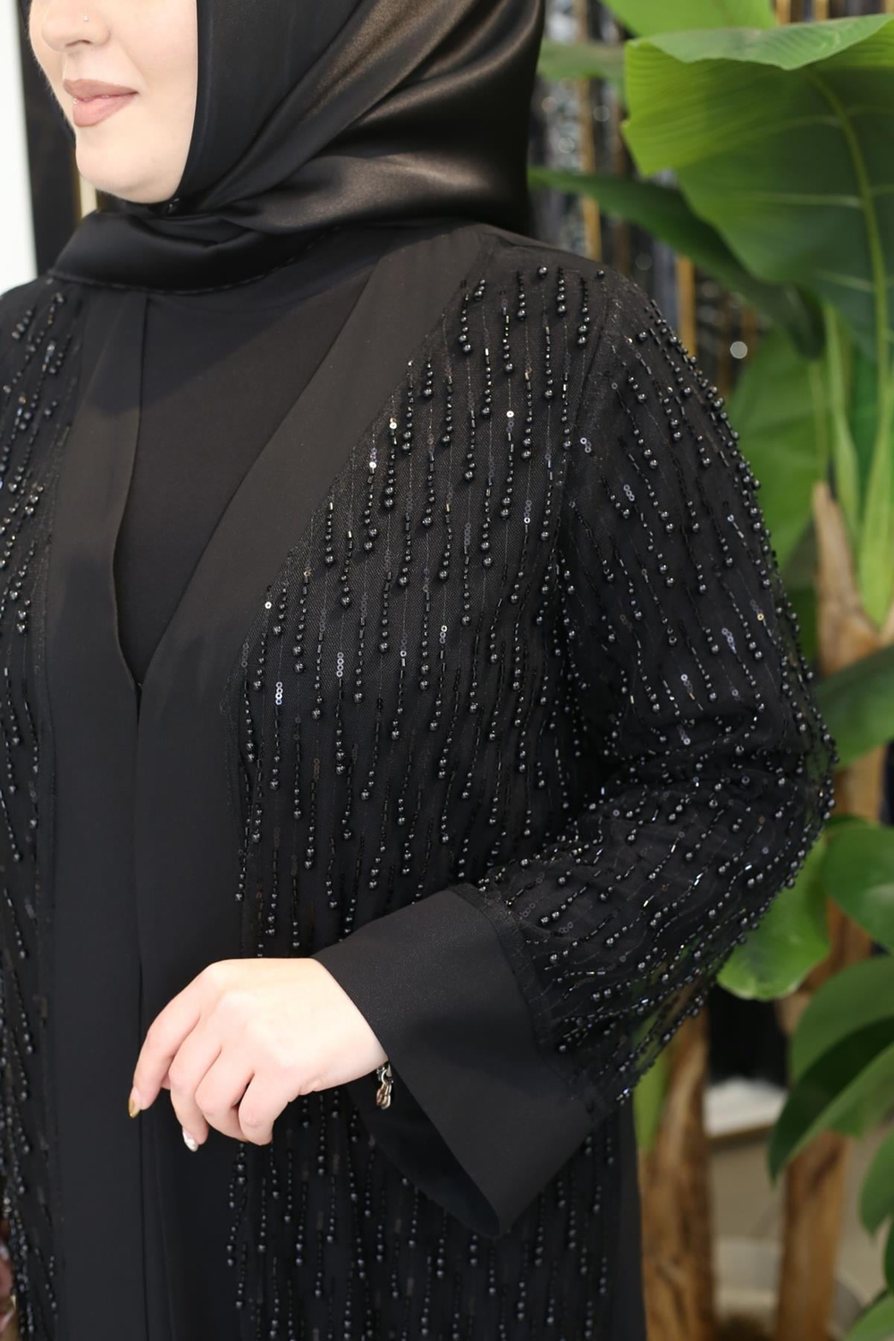 5129 KOD İNCİLİ ABAYA