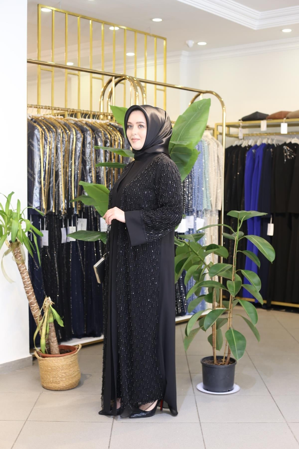 5129 KOD İNCİLİ ABAYA