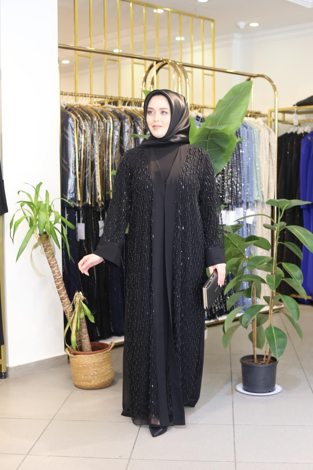 5129 KOD İNCİLİ ABAYA