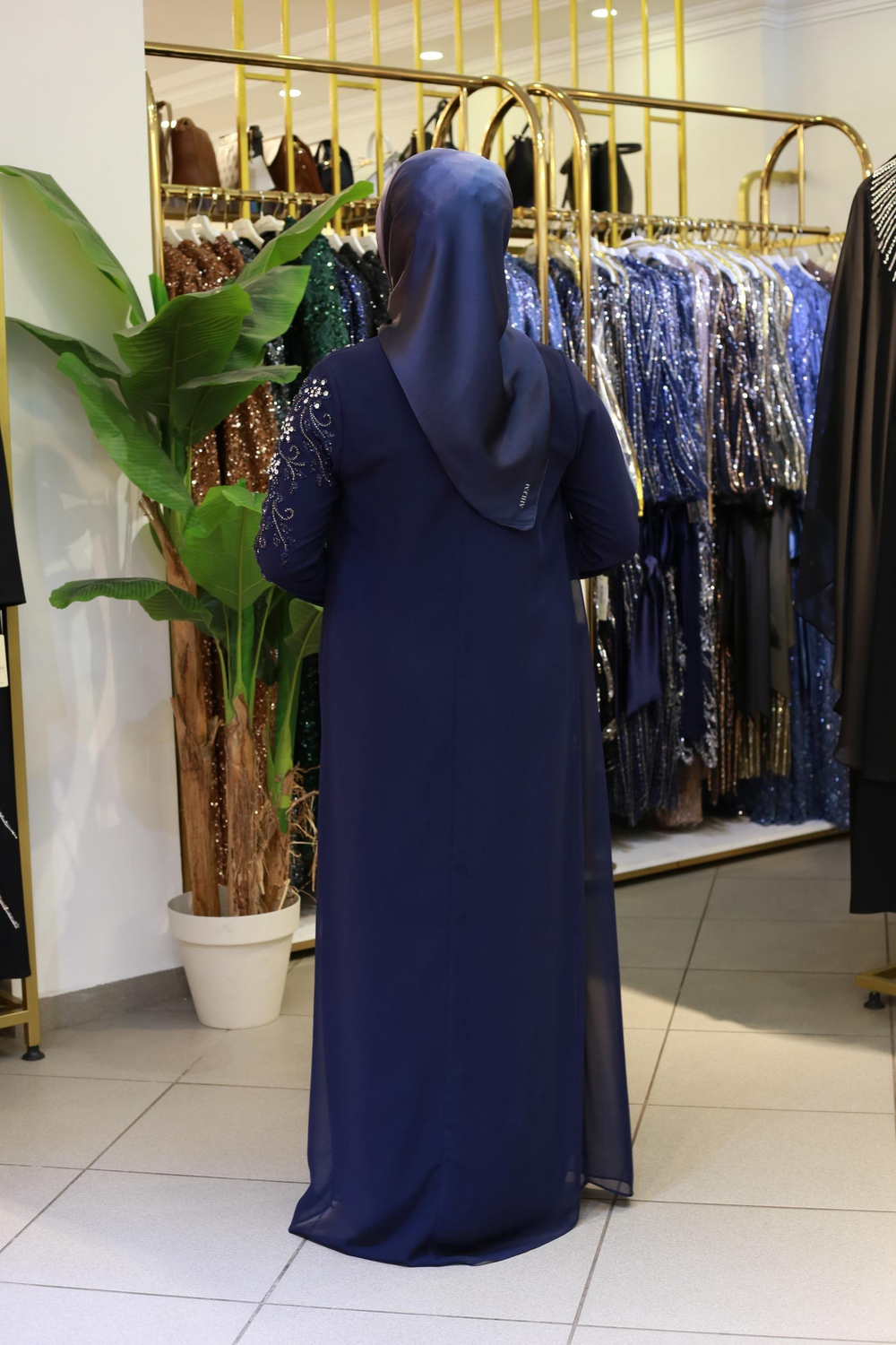 5199 CODE FLOWER EMBROIDERED STONY DRESS