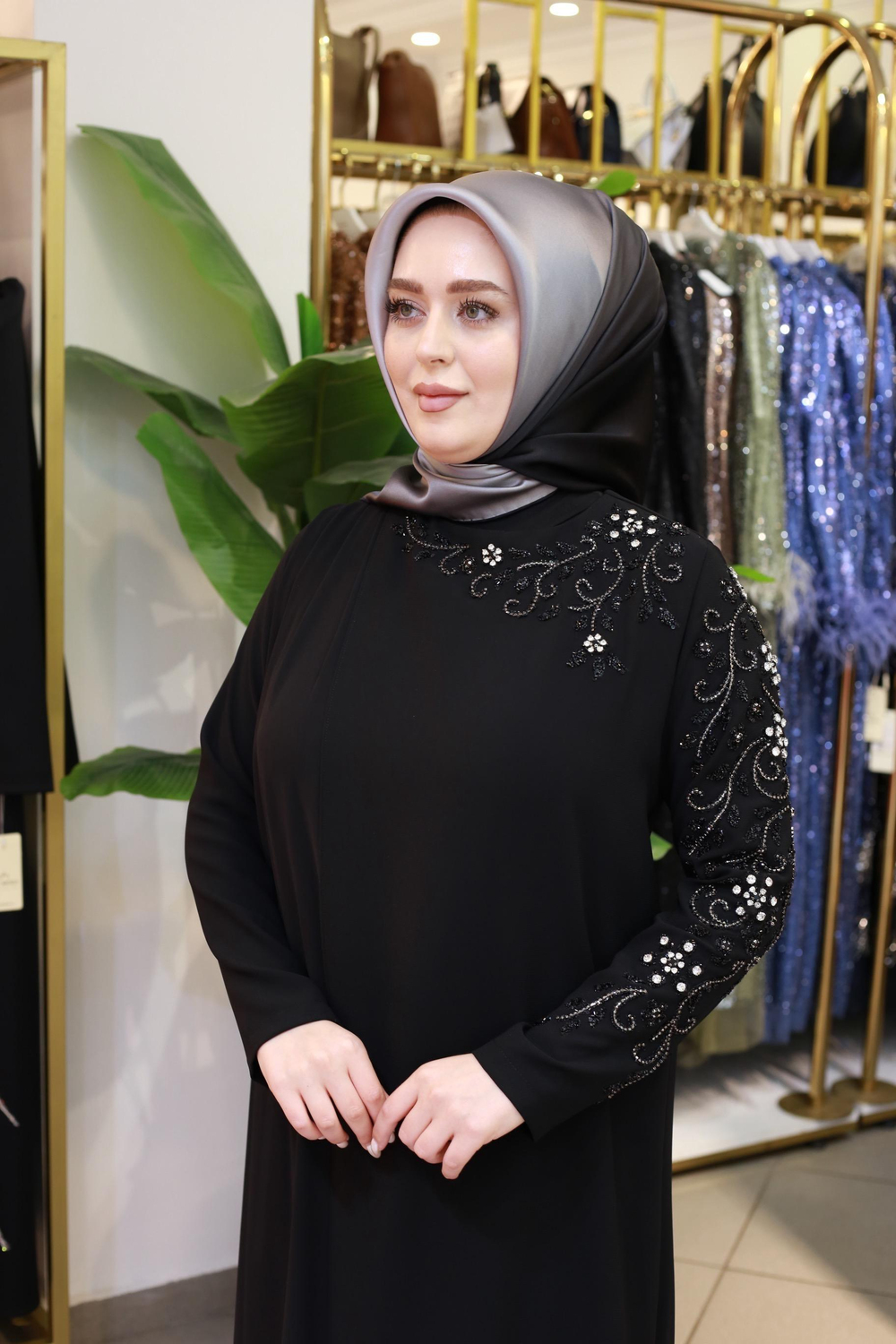 5199 CODE FLOWER EMBROIDERED STONY DRESS
