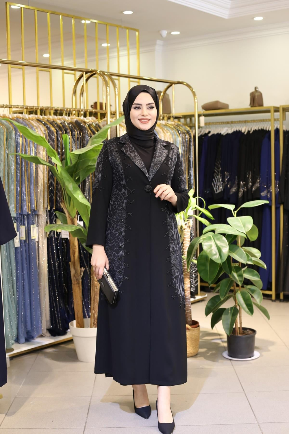 5603 CODE ABAYA LÉOPARD ET PIERRE