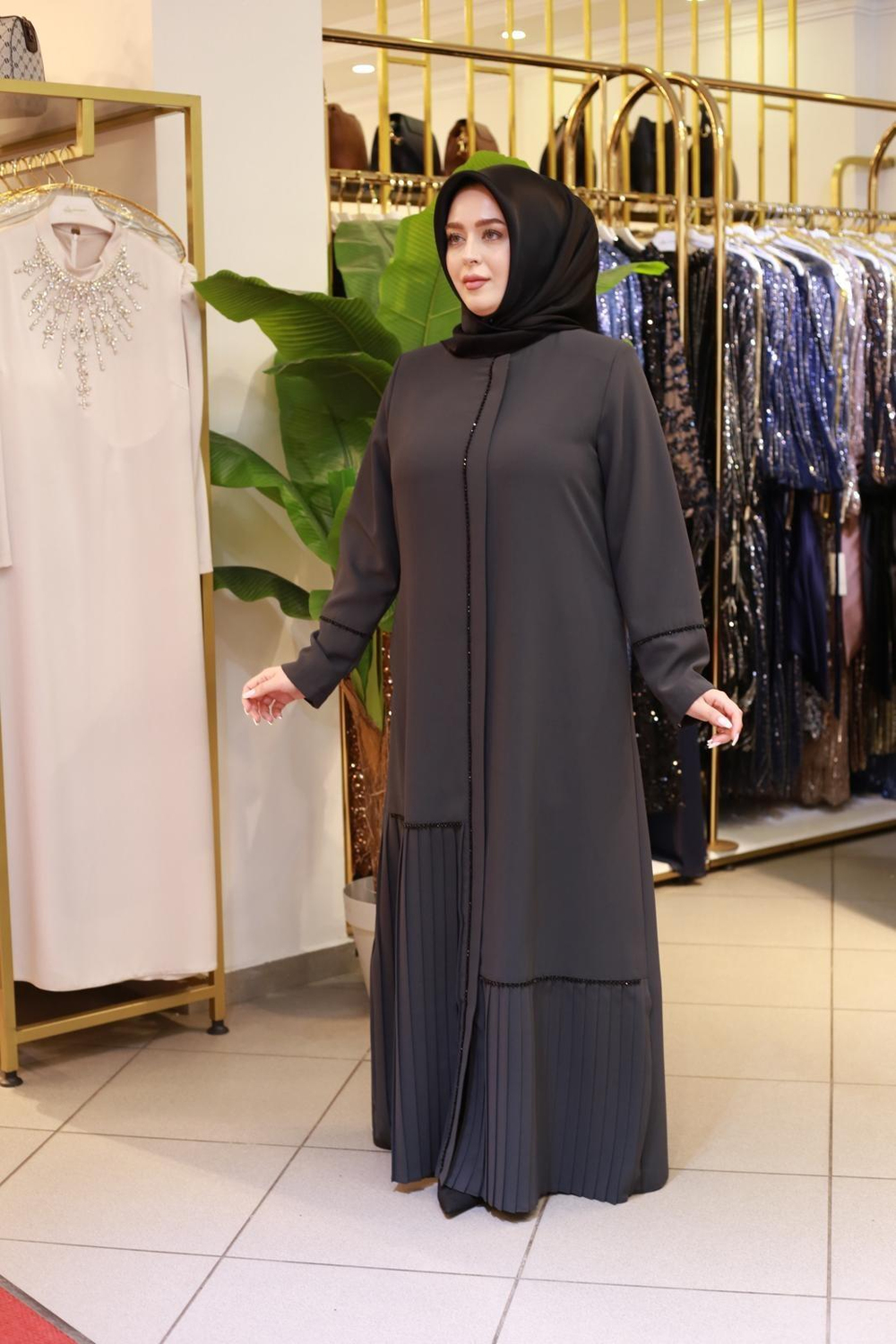 5608 КОД ARABIYE ПЕРЕДНИЕ ПЛИССИРОВАННЫЕ АБАЙИ