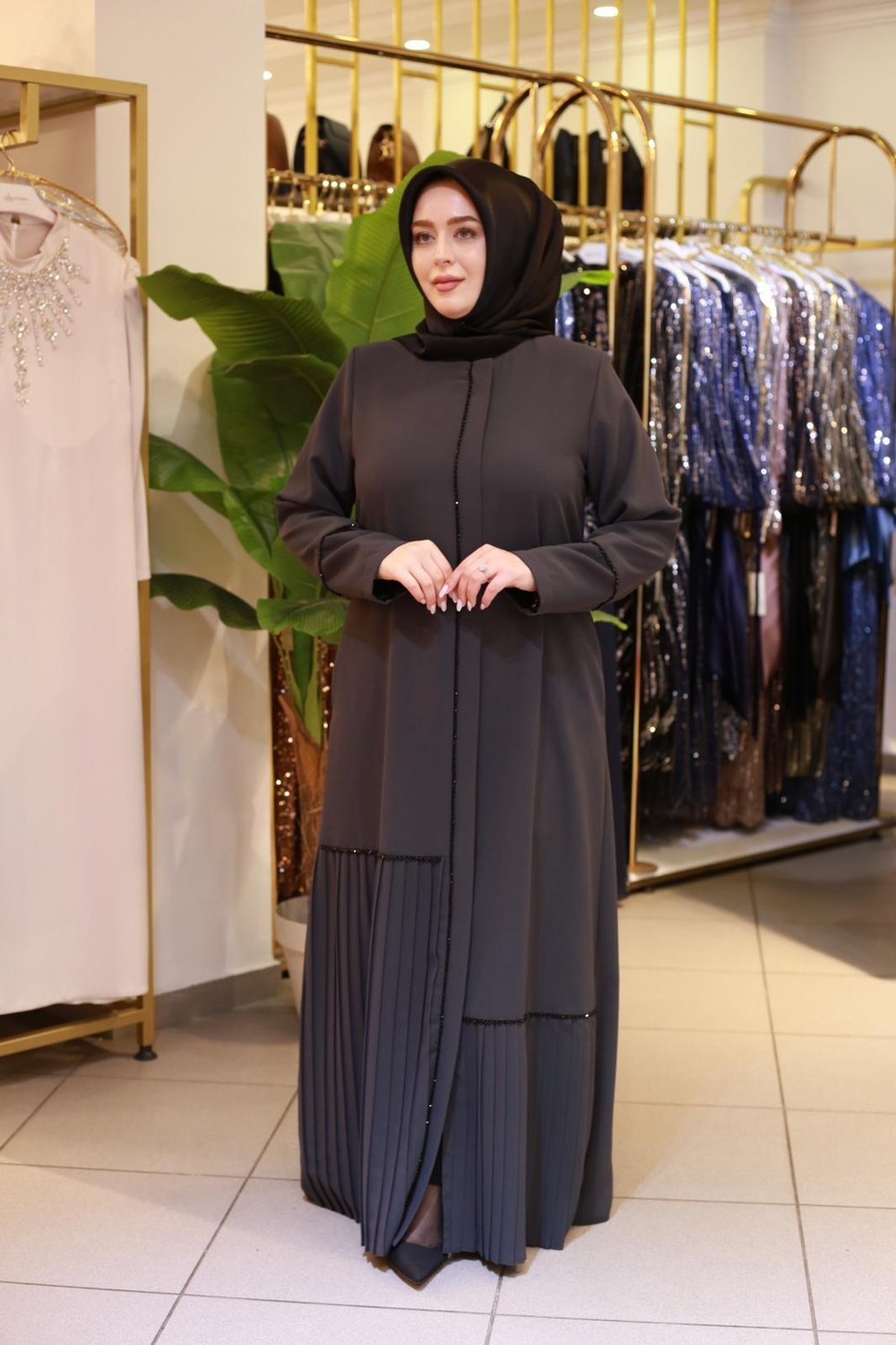 5608 КОД ARABIYE ПЕРЕДНИЕ ПЛИССИРОВАННЫЕ АБАЙИ