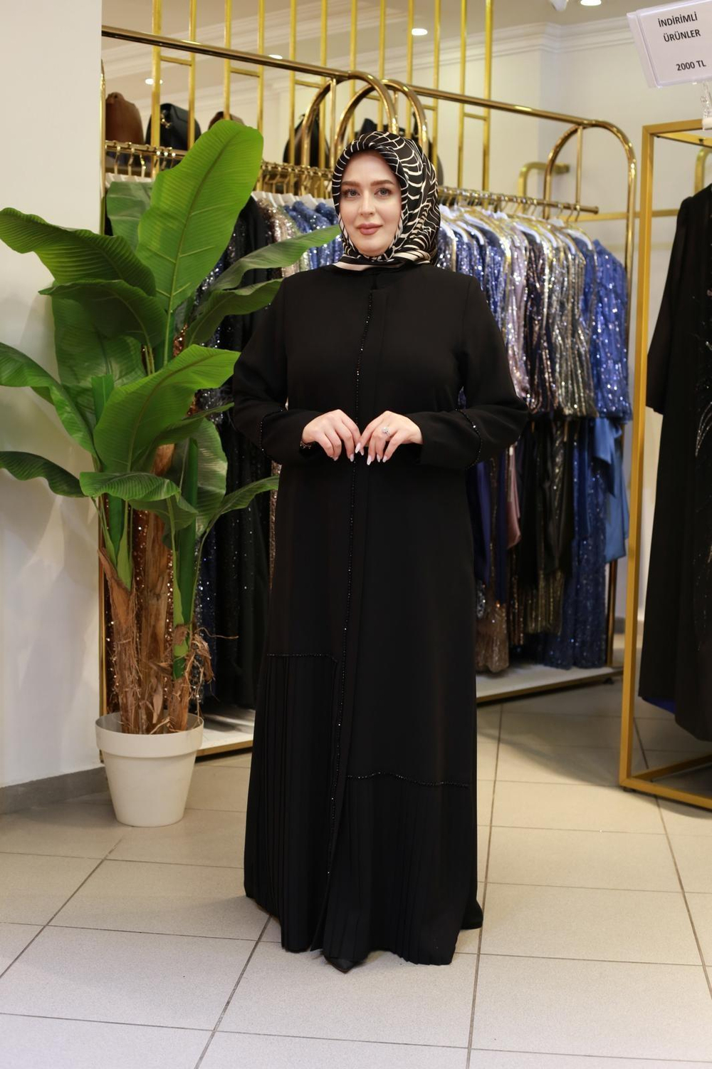 5608 КОД ARABIYE ПЕРЕДНИЕ ПЛИССИРОВАННЫЕ АБАЙИ