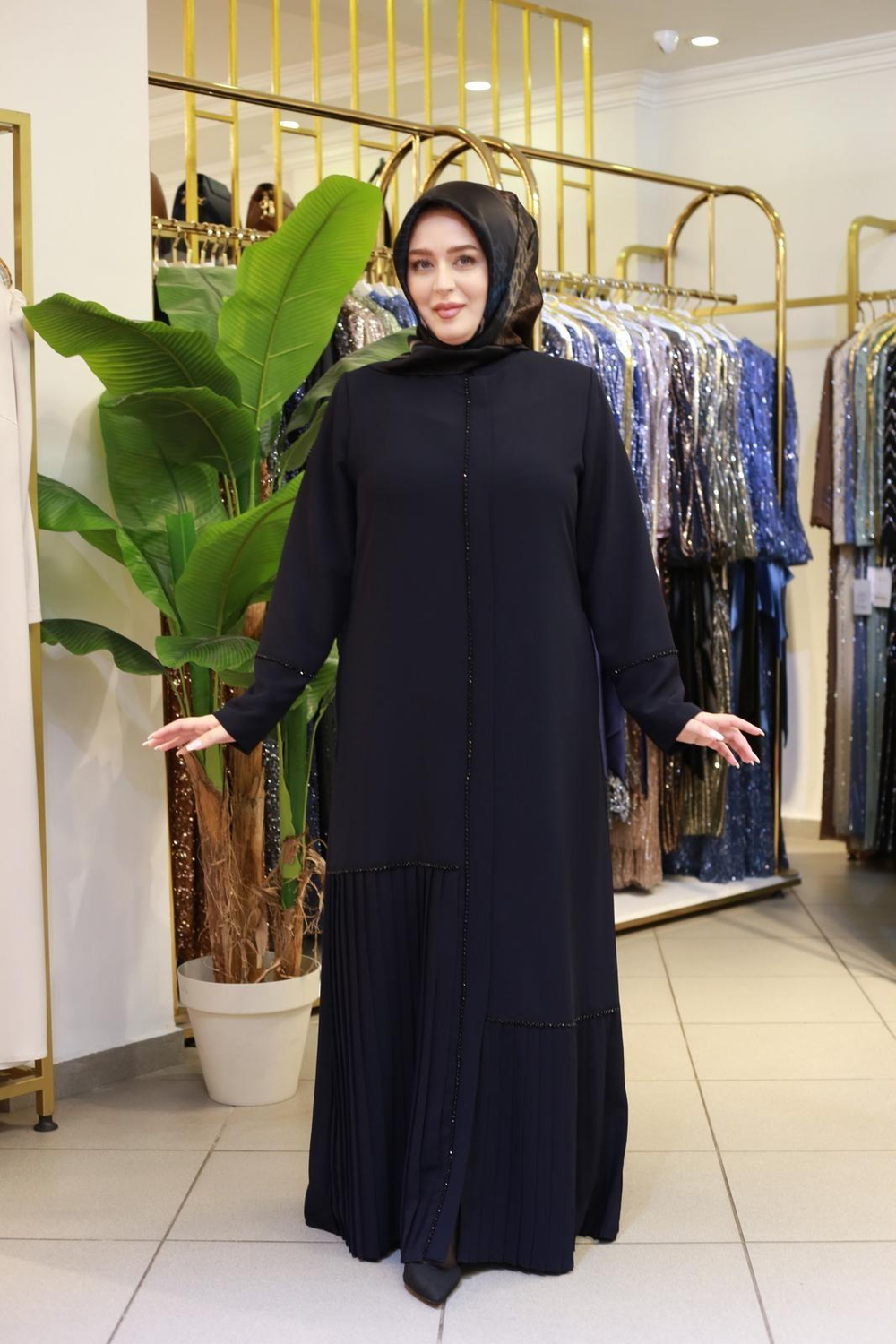5608 КОД ARABIYE ПЕРЕДНИЕ ПЛИССИРОВАННЫЕ АБАЙИ