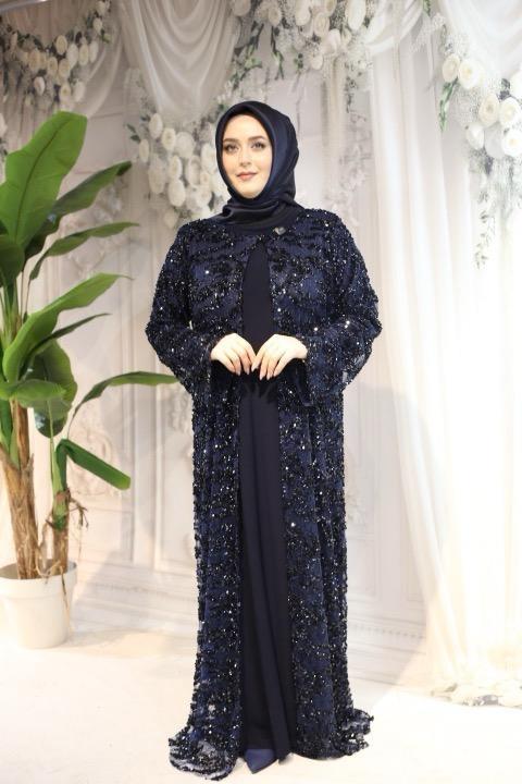 563 CODE SELF SEQUIN PATTERNED ABAYA SUIT