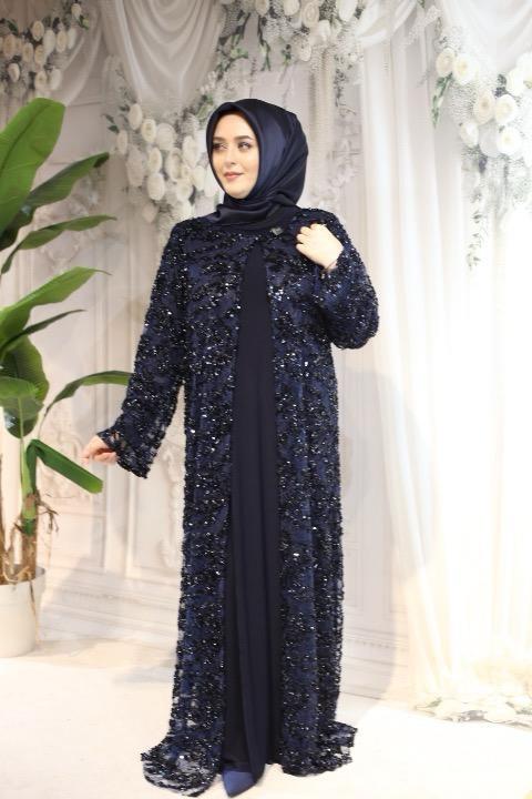 563 CODE SELF SEQUIN PATTERNED ABAYA SUIT