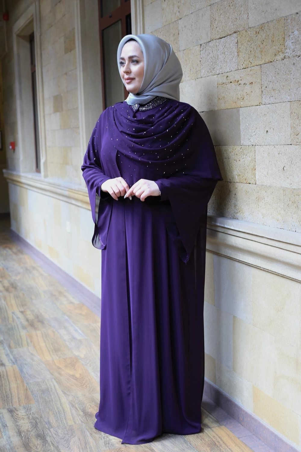 6167 KOD TAŞLI ABAYA TAKIM
