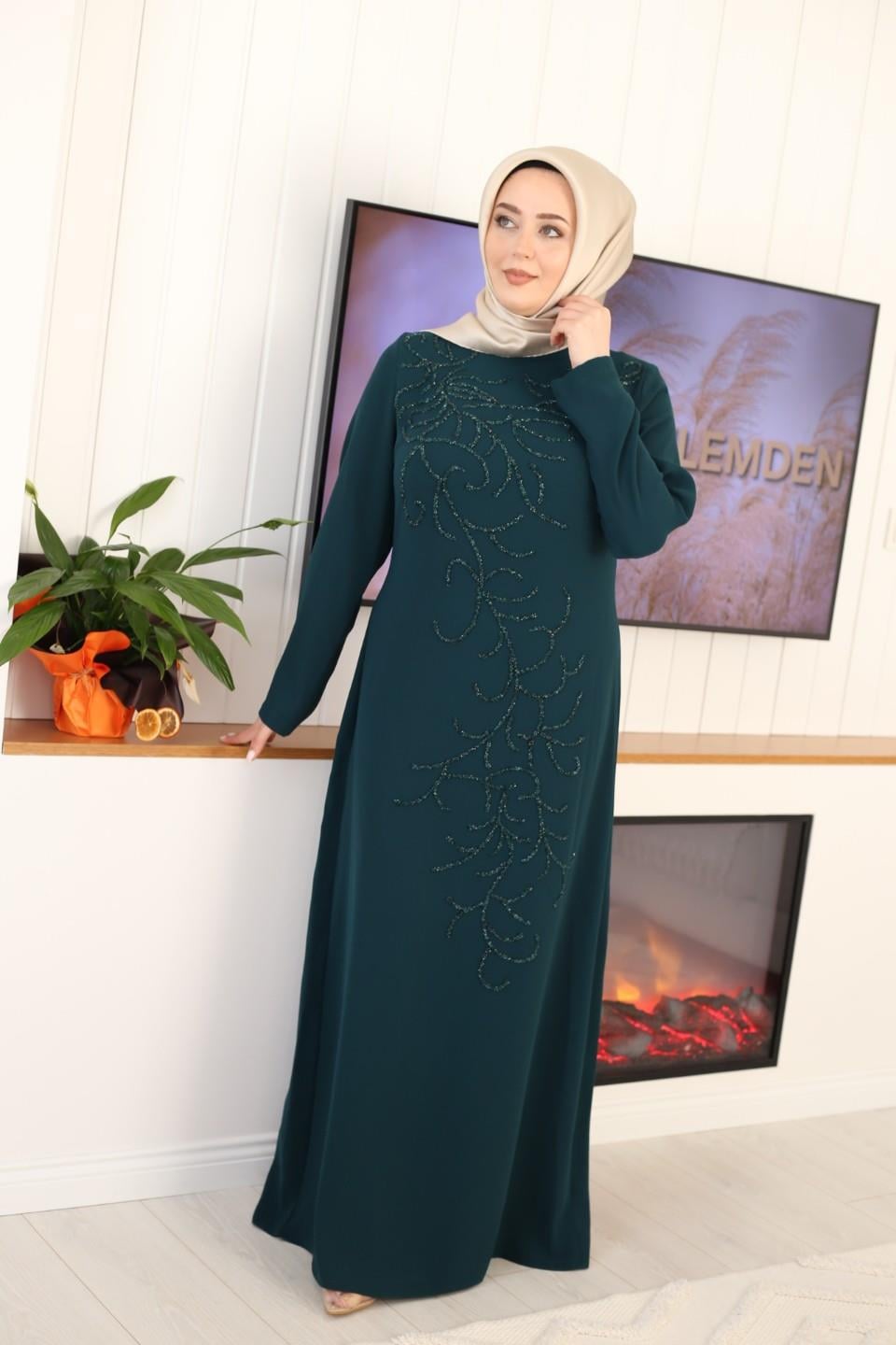 7148 فستان سهرة بنمط موجة اللؤلؤ الكودي 7148