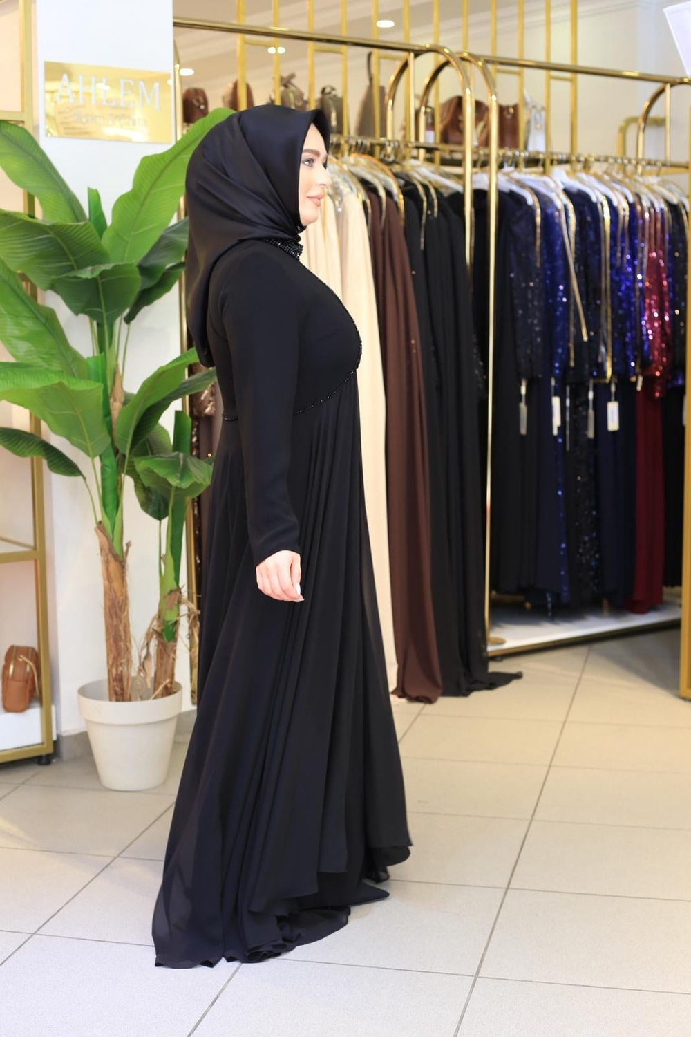 ŞİFON ETEKLİ ELBİSE 7217 KOD