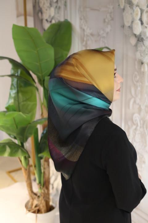 8993701/311 CODE GEOMETRY DESENLİ AKER SAF İPEK EŞARP