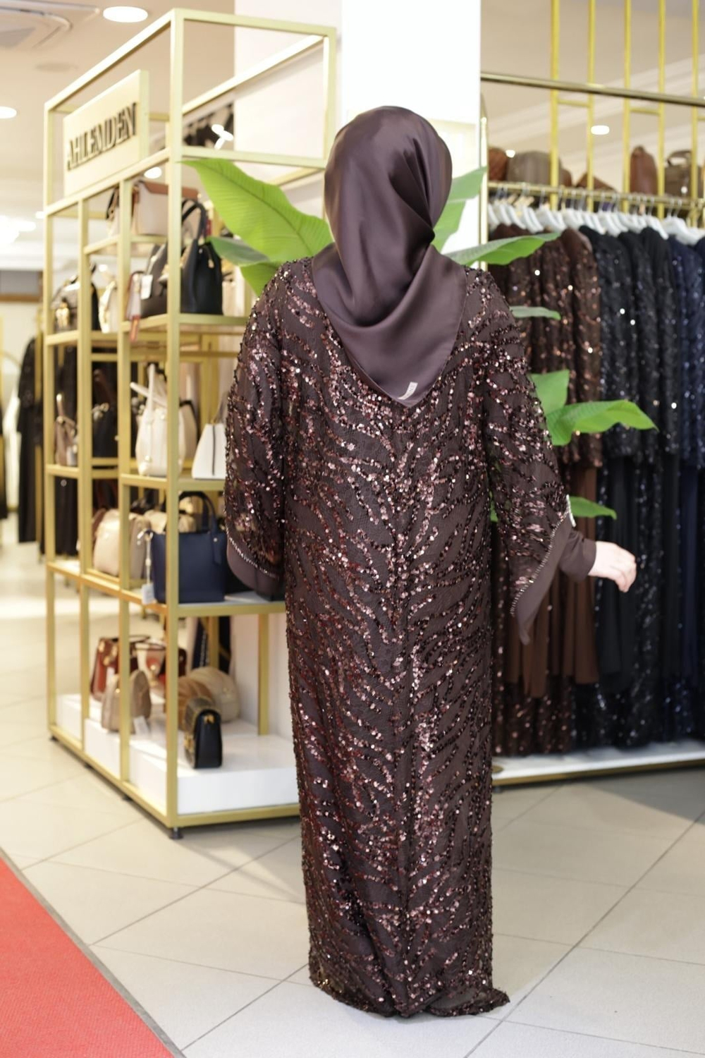 ASALET TAŞ İŞLEMELİ ABAYA TAKIM 649 KOD